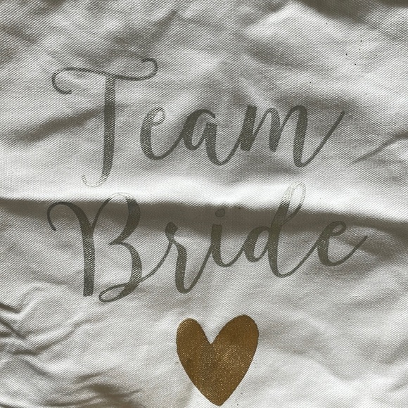 Two team bride Tote bag Bridesmaid Bachelorette Wedding White Silver Gold - Picture 2 of 3